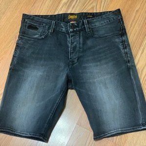 SUPERDRY MENS CHARCOAL SHORTS SIZE 32/ LOOSE FIT